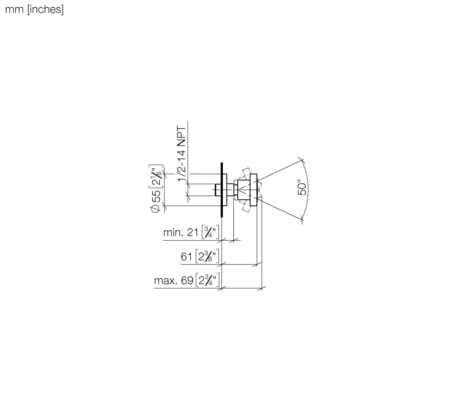 Dornbracht Seitenbrause ohne Mengenregulierung FlowReduce - Chrom