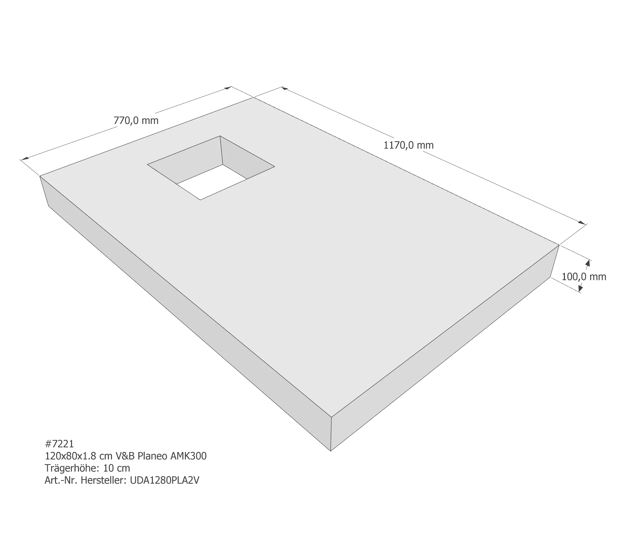 Duschwannenträger für Villeroy & Boch Planeo 120 × 80 × 1,8 cm Duschwannenträger für Villeroy & Boch Planeo 120 × 80 × 1,8 cm
