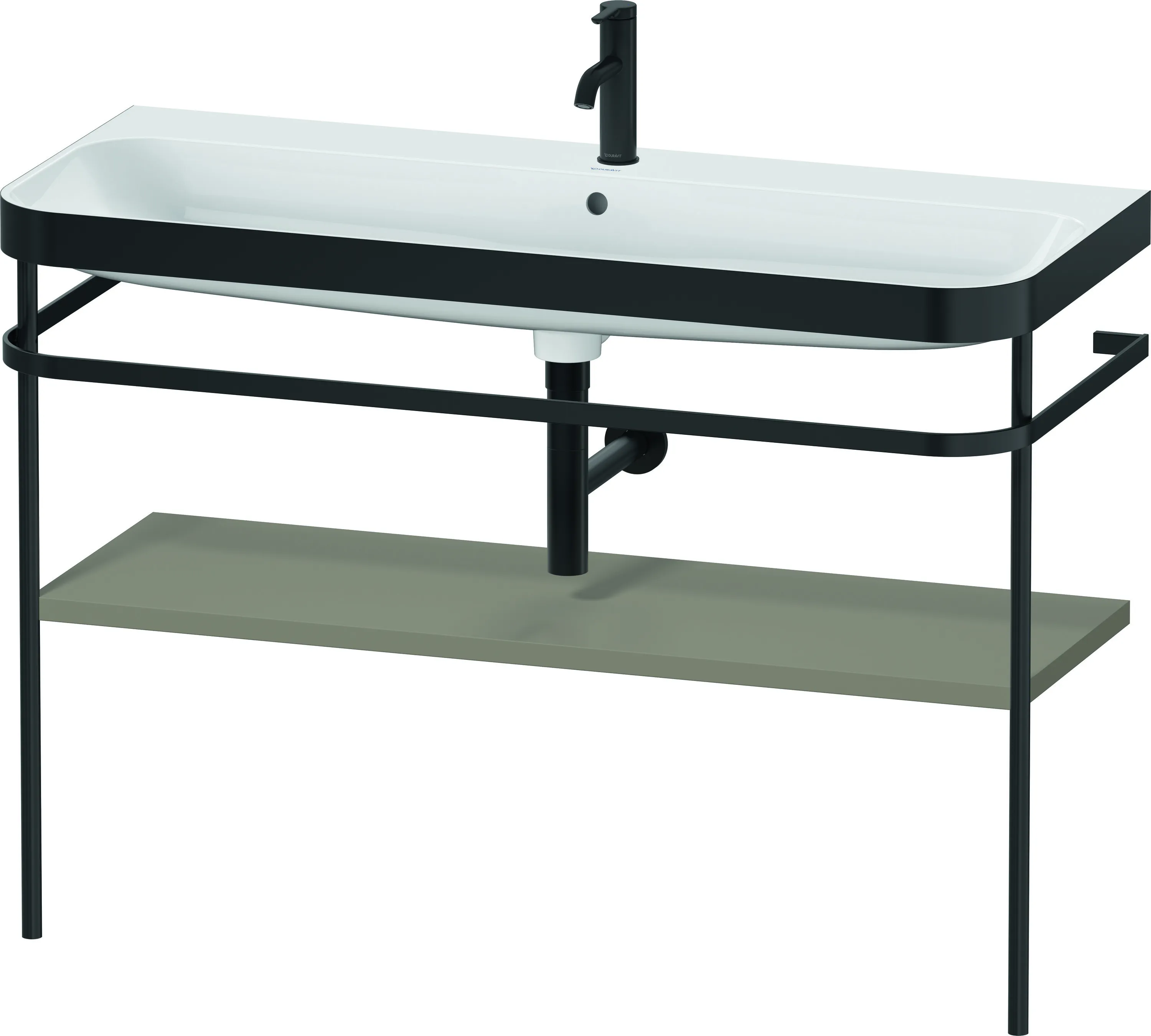 Duravit Waschtischunterschrank mit Metallkonsole „Happy D.2 Plus“ 117,5 × 85 × 49 cm in Steingrau Seidenmatt