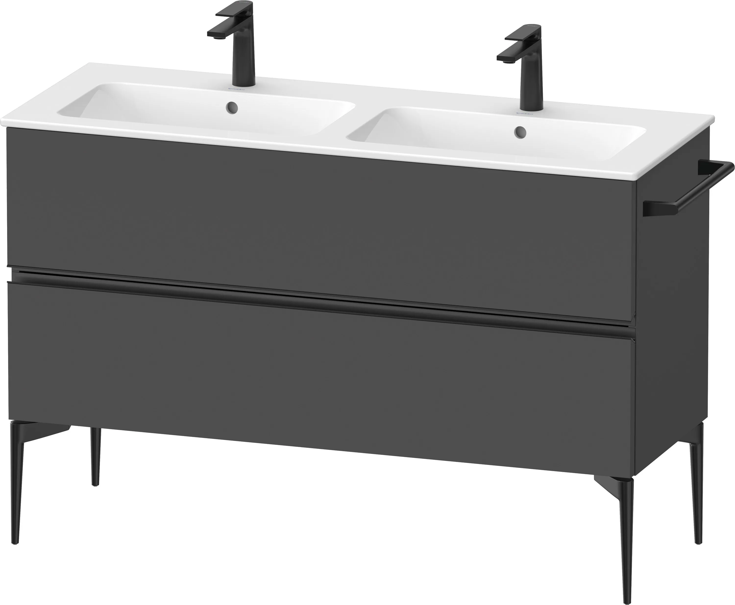 Duravit Waschtischunterschrank „Sivida“ 128 × 59,1 × 47,7 cm Graphit Matt