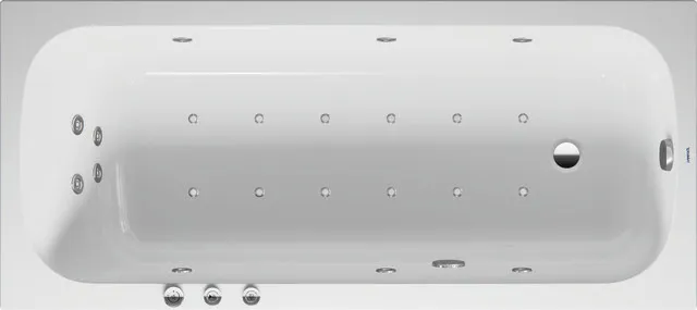 Duravit Whirlwanne „Qatego“ rechteck 1800 × 800 mm, Fußablauf mit Combi-System P, in Weiß Duravit Whirlwanne „Qatego“ rechteck 1800 × 800 mm, Fußablauf mit Combi-System P, in Weiß