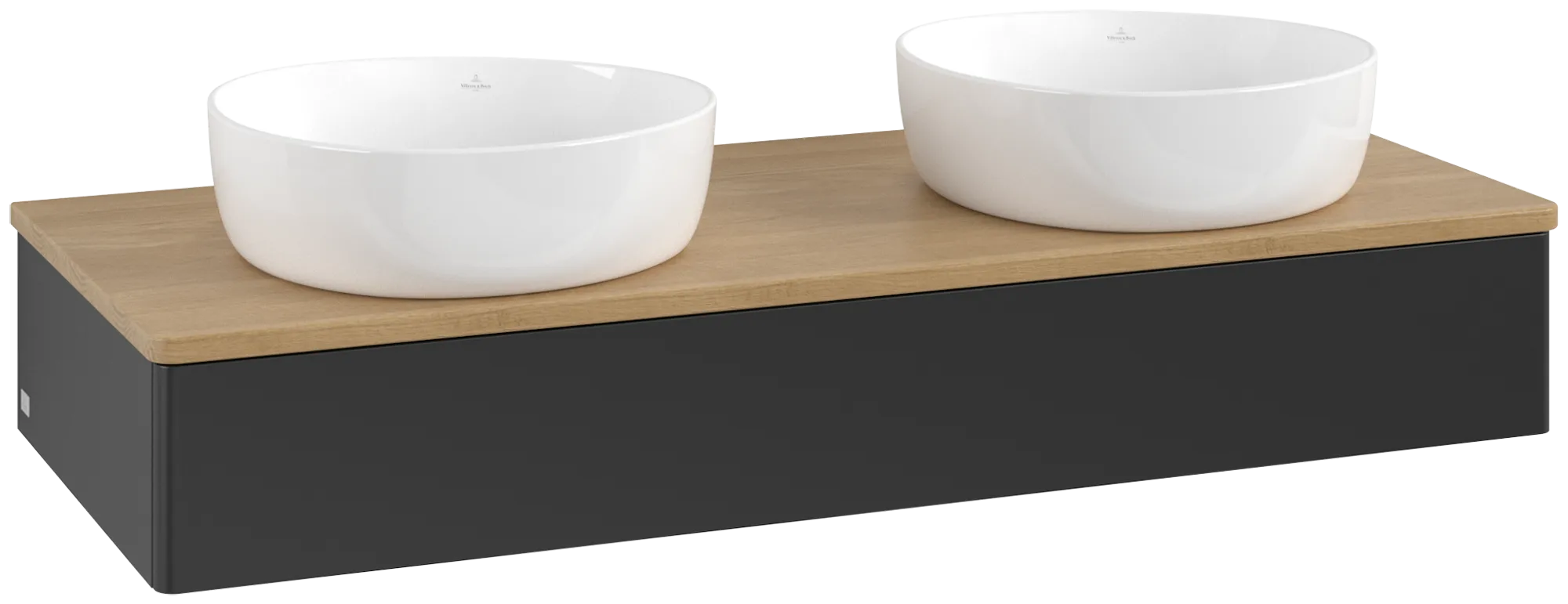 Villeroy & Boch Antao Waschbeckenunterschrank L13_1, 1200x190x500 mm, Black Matt Lacquer / Honey Oak