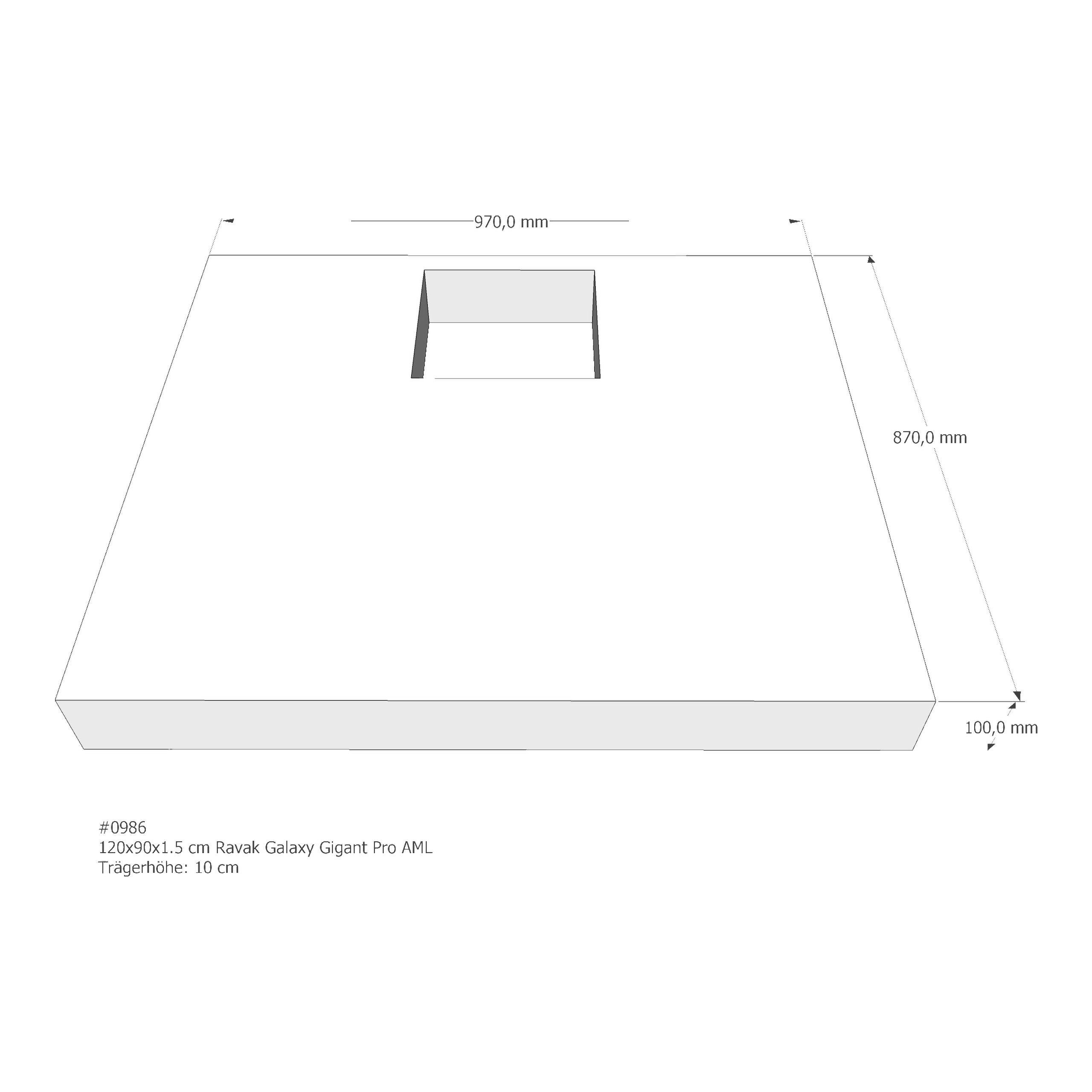Duschwannenträger für Ravak Galaxy Gigant Pro 120 × 90 × 1,5 cm