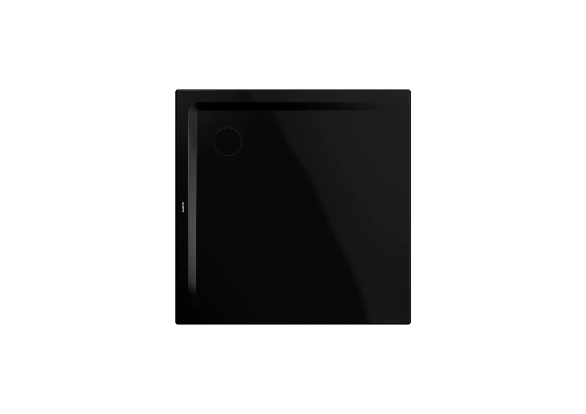 Kaldewei SUPERPLAN Duschfläche mit Wannenträger, 1200x1200x25 mm, schwarz Perl-Effekt, Eckablauf, bodengleich, MADE IN GERMANY