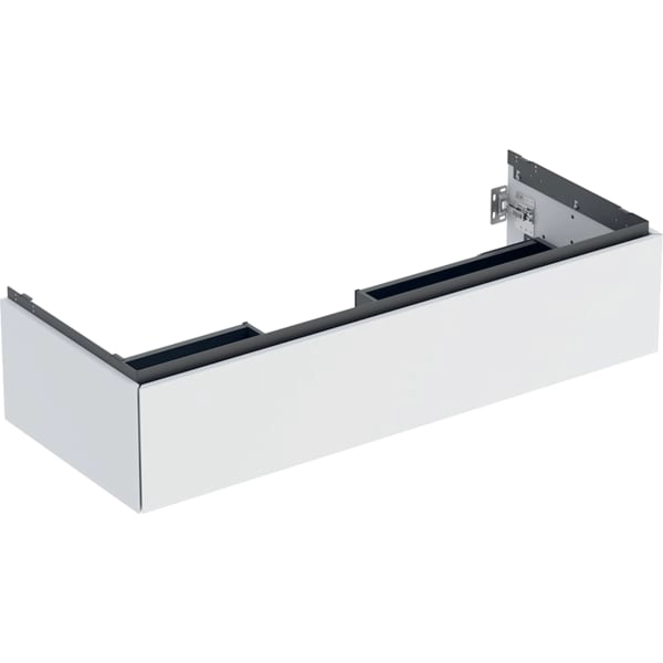 Geberit ONE Unterschrank für Waschtisch, weiß matt, 1 Schublade, 118,4 x 26,6 x 47 cm, Push-to-open-Mechanismus, Selbsteinzug Geberit ONE Unterschrank für Waschtisch, weiß matt, 1 Schublade, 118,4 x 26,6 x 47 cm, Push-to-open-Mechanismus, Selbsteinzug