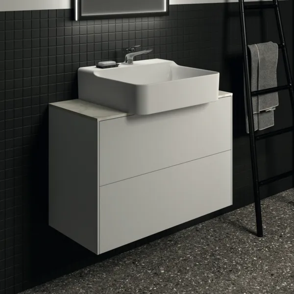 Waschtischplatte Conca, aus Keramik, 802x373x6mm, Marmor Noir Desir Waschtischplatte Conca, aus Keramik, 802x373x6mm, Marmor Noir Desir