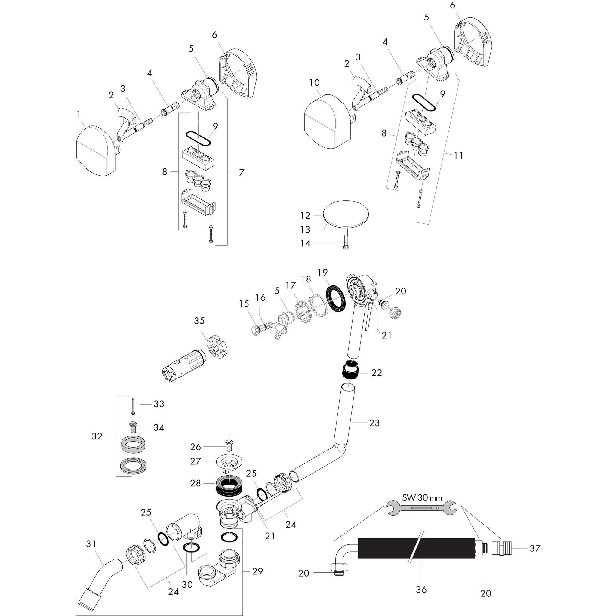 Ab-u.Überlaufgarnitur Exafill Plus Komplettset für Normalwannen chrom Ab-u.Überlaufgarnitur Exafill Plus Komplettset für Normalwannen chrom