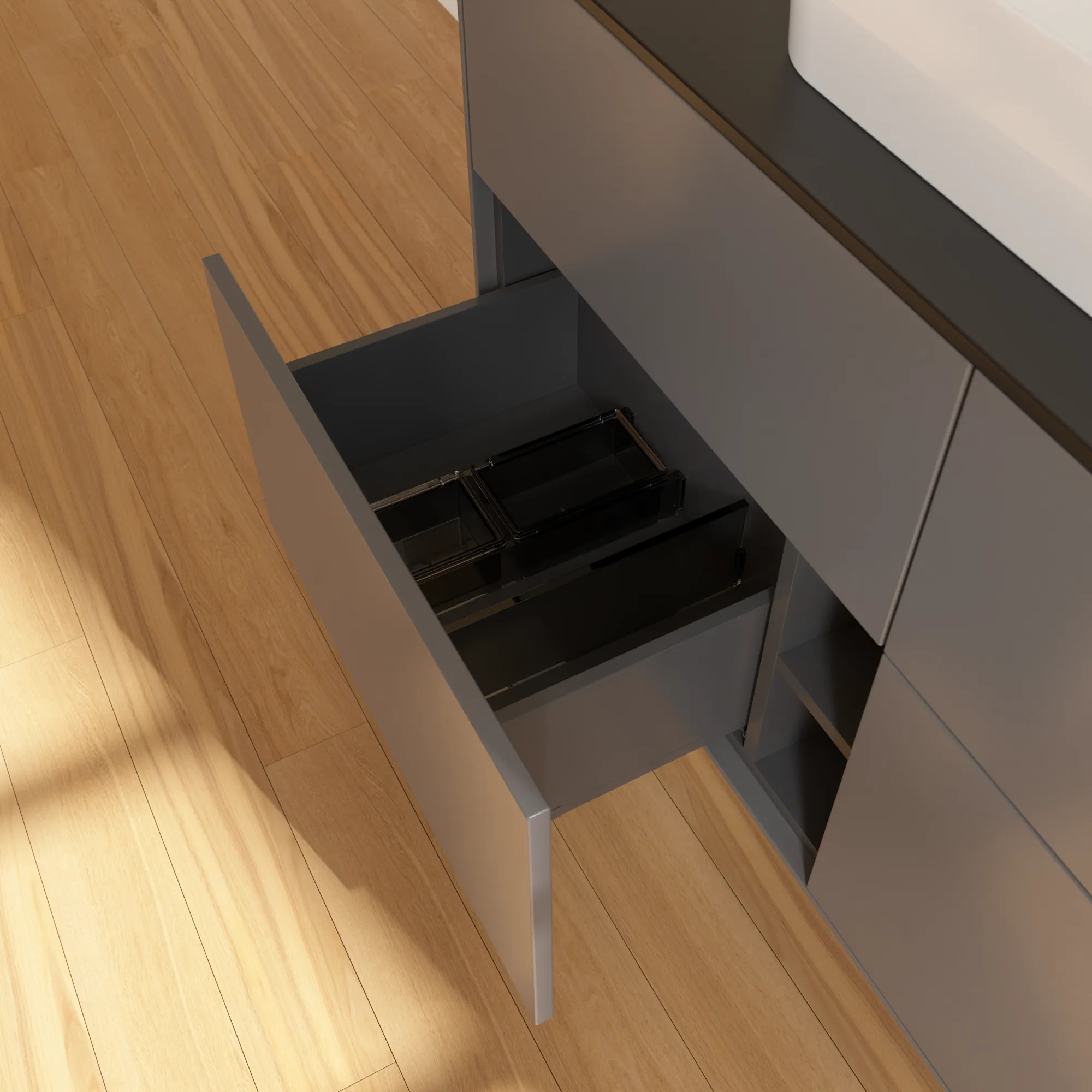 Villeroy & Boch Waschtischunterschrank „Finion“ für Schrankwaschtisch 1200 × 603 × 501 mm Anthracite Matt Lacquer, für Becken mittig Villeroy & Boch Waschtischunterschrank „Finion“ für Schrankwaschtisch 1200 × 603 × 501 mm Anthracite Matt Lacquer, für Becken mittig