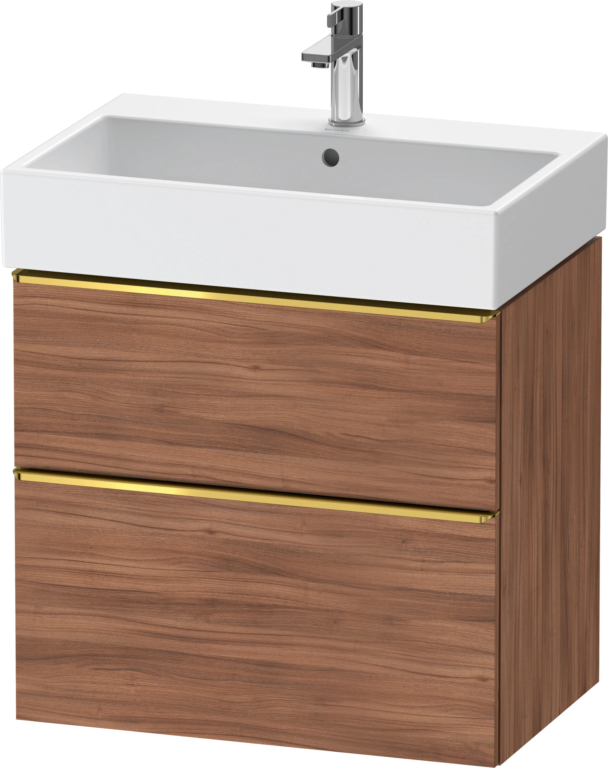 Duravit Waschtischunterschrank wandhängend „D-Neo“ 68,4 × 62,5 × 44,2 cm Nussbaum Natur
