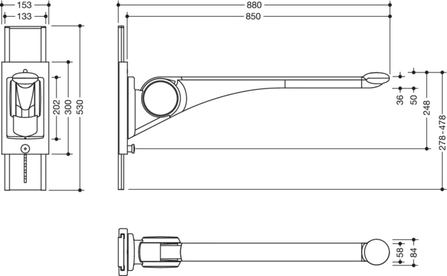 HEWI Stützklappgriff „Serie 802 LifeSystem“ HEWI Stützklappgriff „Serie 802 LifeSystem“