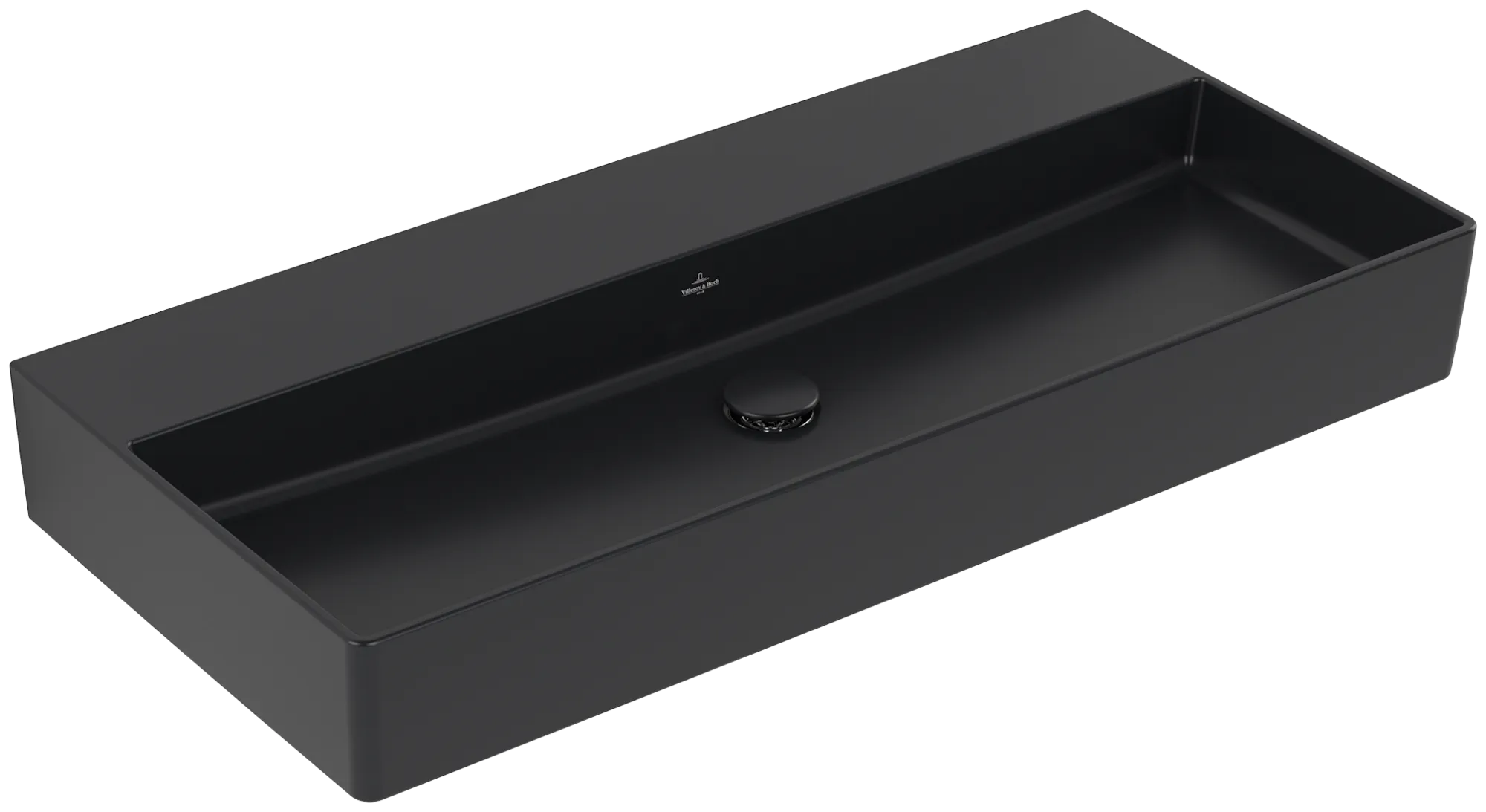 Villeroy & Boch Memento 2.0 Waschbecken, Pure Black CeramicPlus, 1000x470x135 mm, TitanCeram, Wandmontage