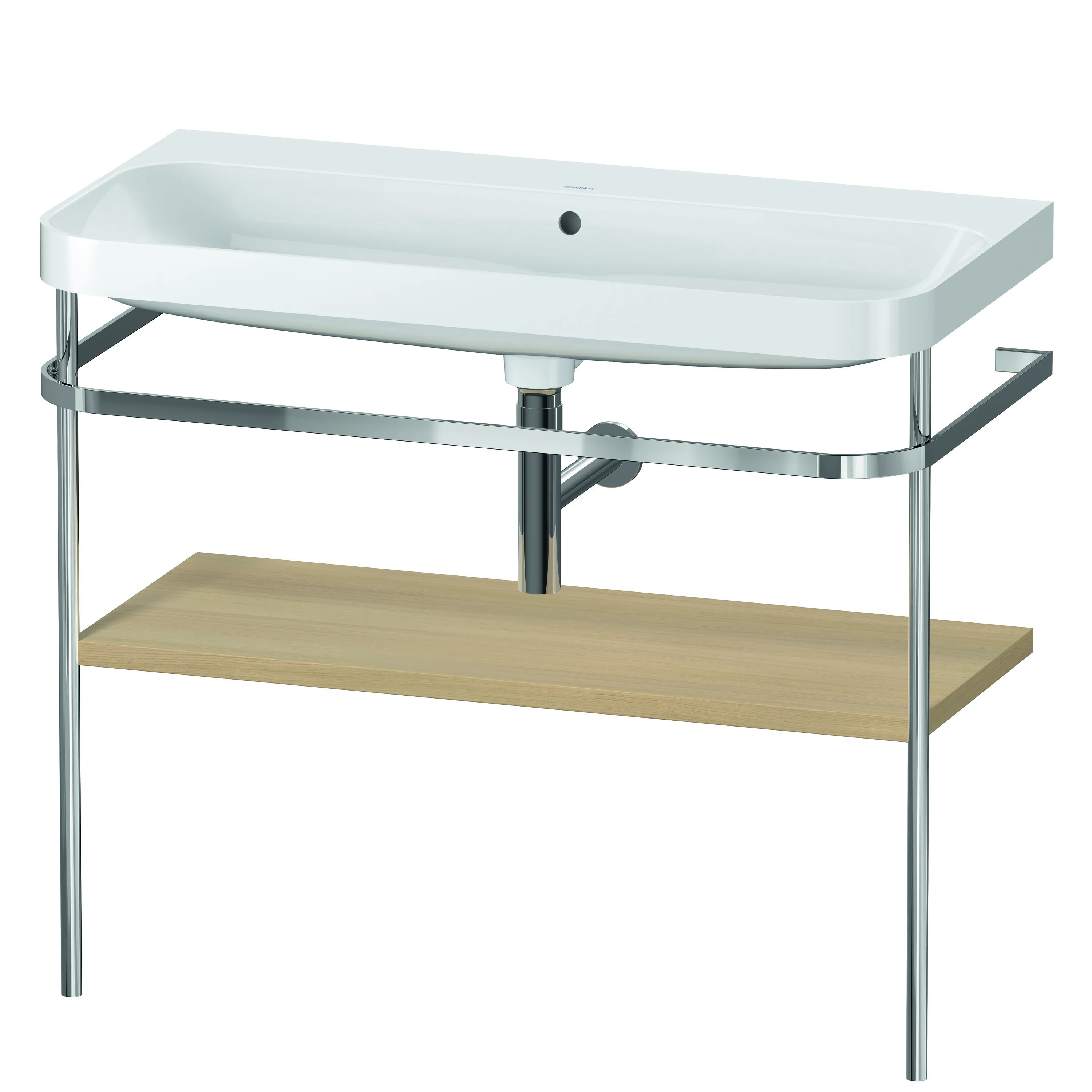 Duravit Waschtischunterschrank c-shaped Set mit Metallkonsole „Happy D.2 Plus“ 97,5 × 85 × 49 cm in Mediterrane Eiche