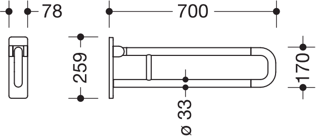 HEWI Stützklappgriff „Serie 801“