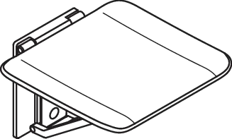 Klappsitz „System 900“ in Signalweiß Klappsitz „System 900“ in Signalweiß