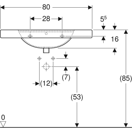Wandwaschtisch mit Ablagefläche „Preciosa“, rechteckig 80 × 55 cm in weiß alpin Wandwaschtisch mit Ablagefläche „Preciosa“, rechteckig 80 × 55 cm in weiß alpin