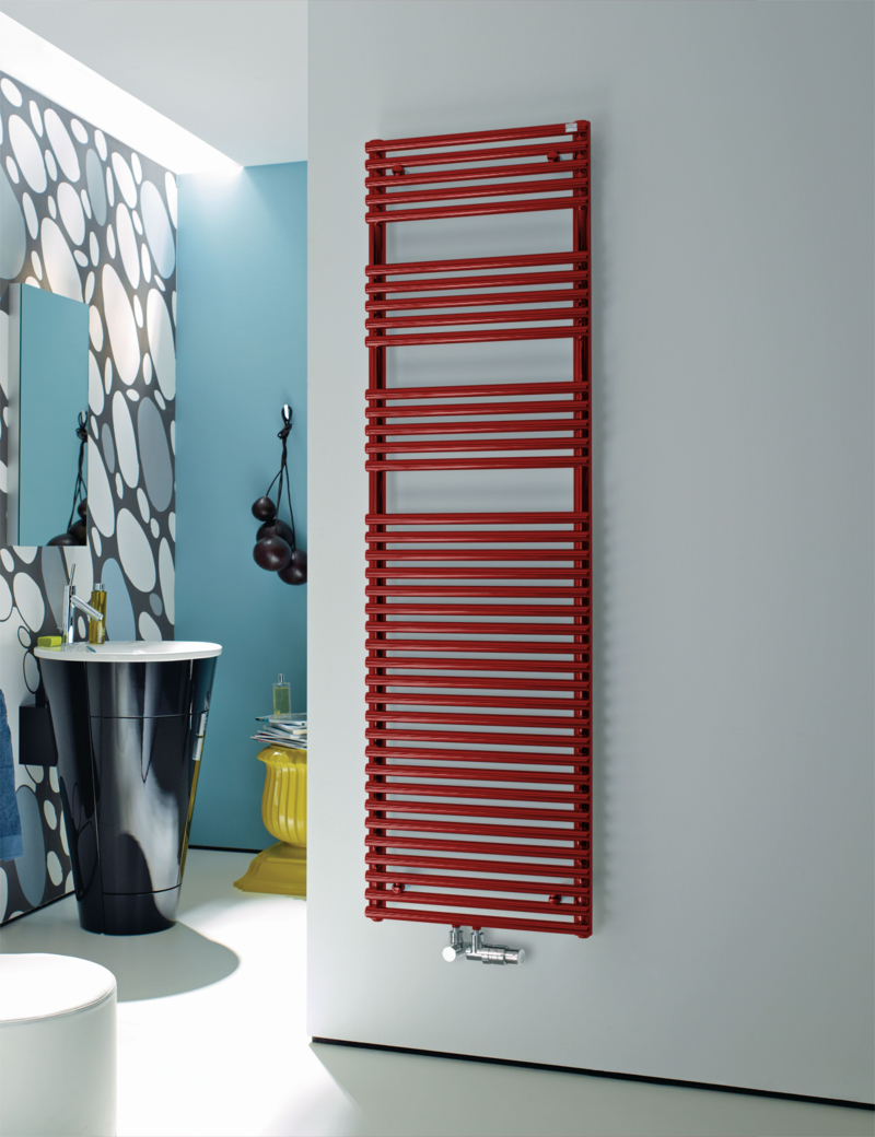 Zehnder Design-Handtuchwärmer „Forma Spa“ 59,6 × 176,1 cm in Ruby Red (RAL 3003, glänzend)