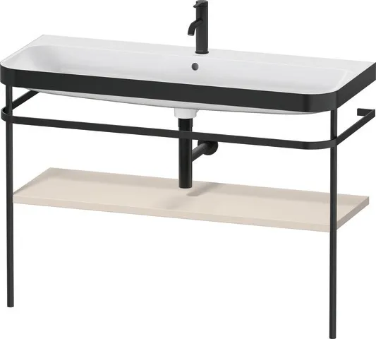 Duravit Waschtischunterschrank mit Metallkonsole „Happy D.2 Plus“ 117,5 × 85 × 49 cm in Taupe Supermatt Duravit Waschtischunterschrank mit Metallkonsole „Happy D.2 Plus“ 117,5 × 85 × 49 cm in Taupe Supermatt