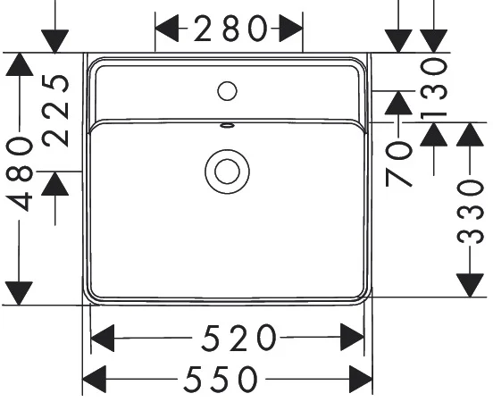 Hansgrohe Xanuia Q Aufsatzwaschtisch geschliffen, weiß, 550 x 480 mm, 120 mm Innenhöhe Hansgrohe Xanuia Q Aufsatzwaschtisch geschliffen, weiß, 550 x 480 mm, 120 mm Innenhöhe