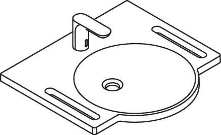 Set-Waschtisch und Armatur 60 × 55 × 10 cm