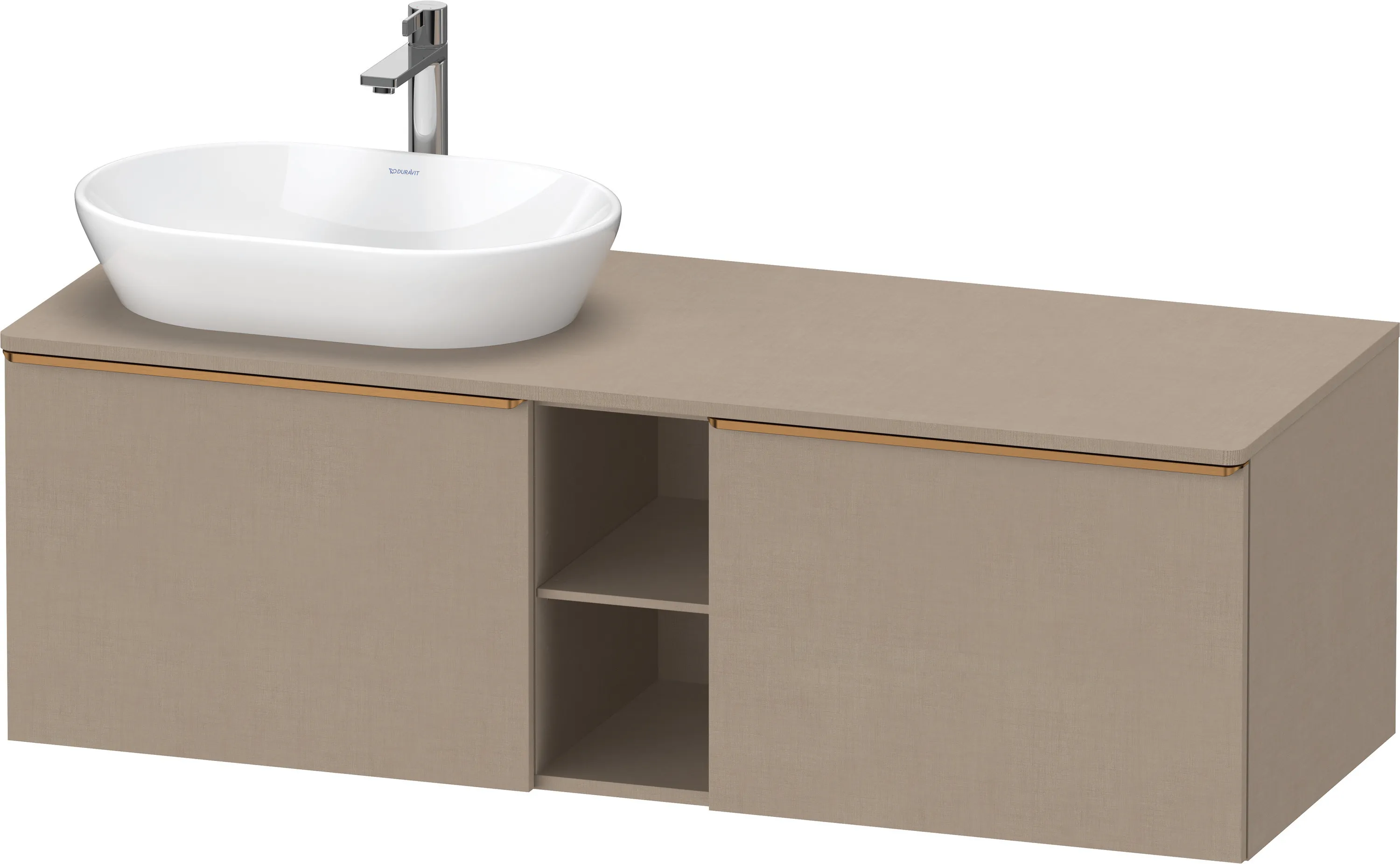 Duravit Waschtischunterschrank wandhängend „D-Neo“ 140 × 45,9 × 55 cm Leinen