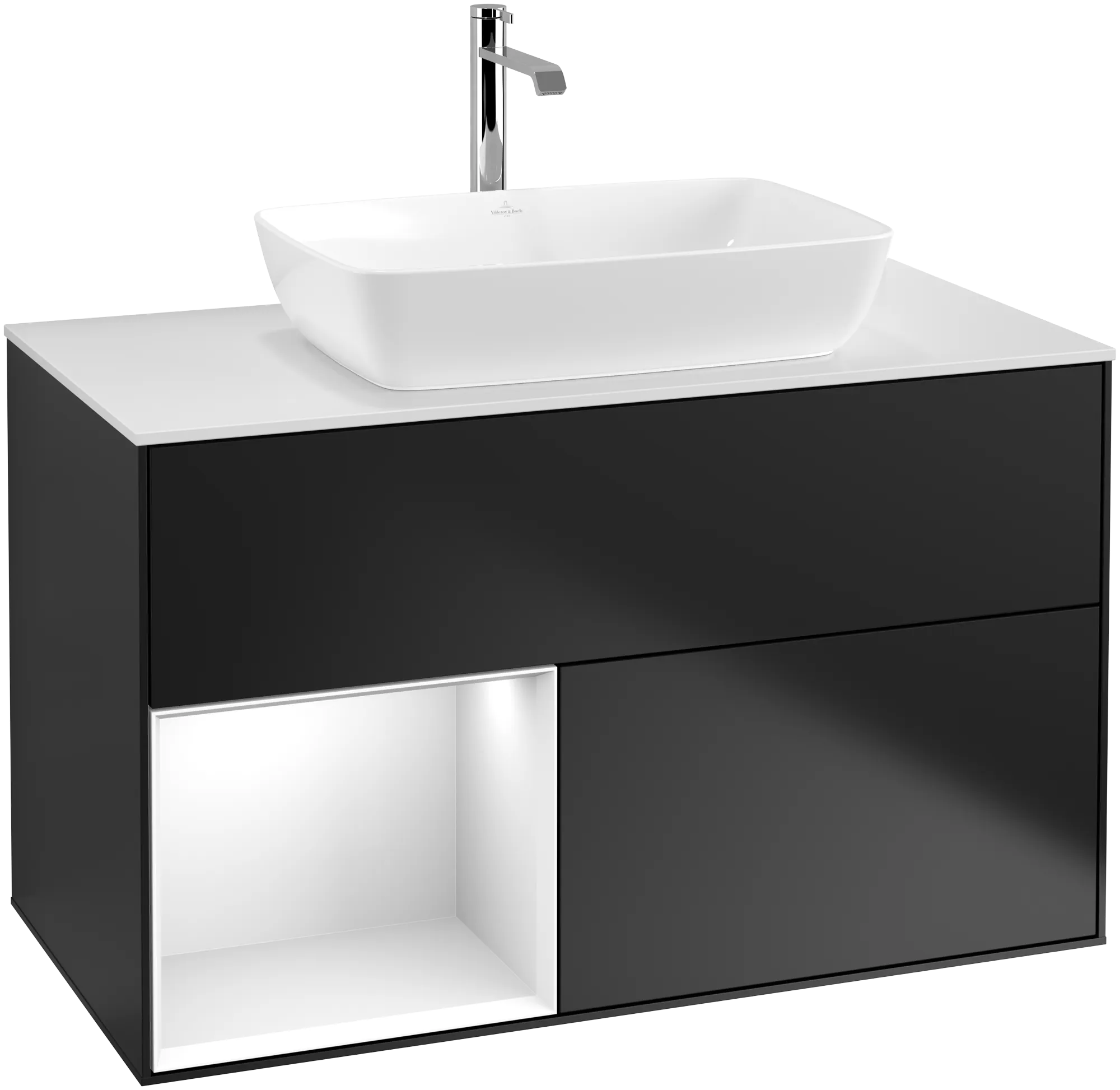 Villeroy & Boch Waschbeckenunterschrank Finion F77, 1000 x 603 x 501 mm, mit Beleuchtung, 2 Auszüge