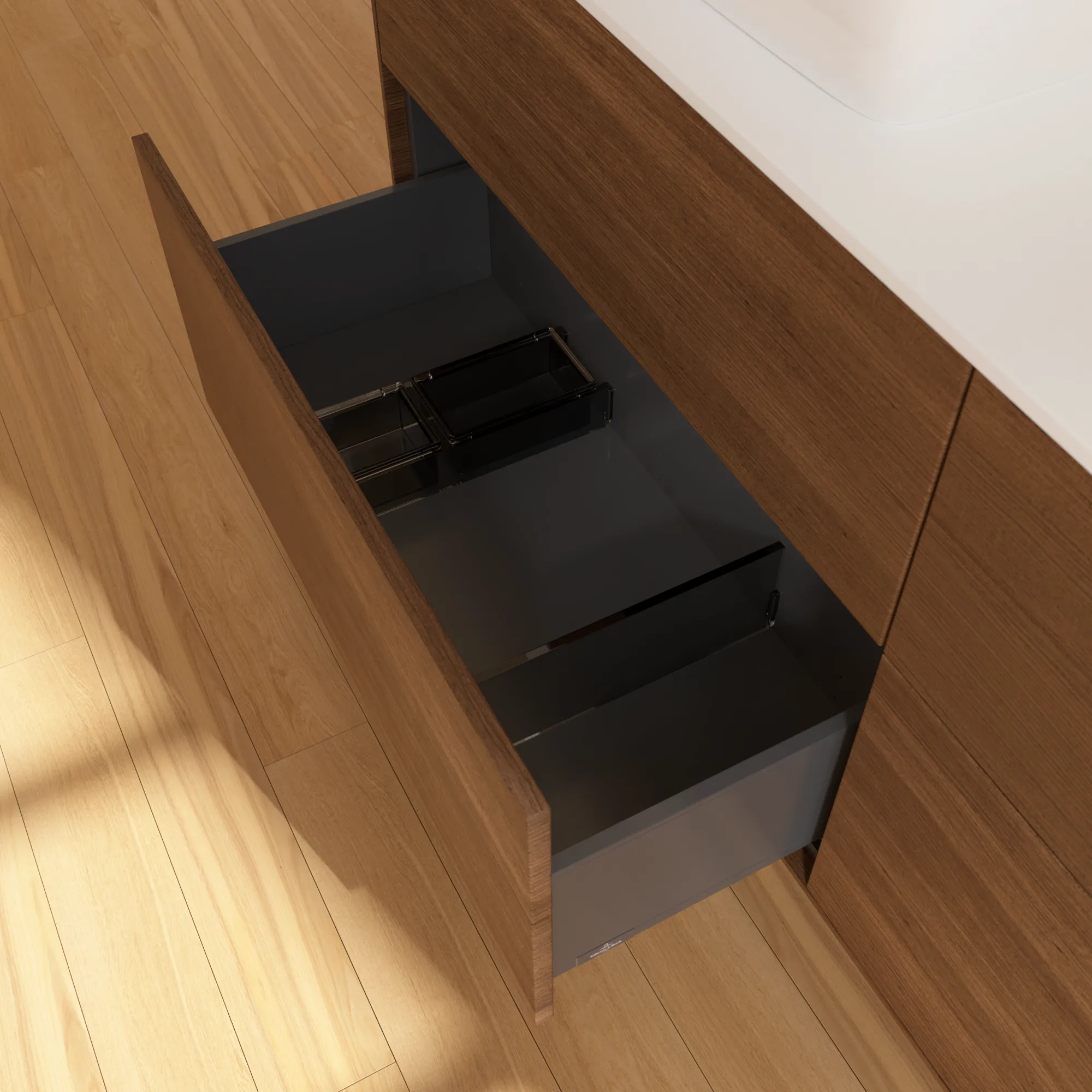 Villeroy & Boch Waschtischunterschrank „Finion“ für Schrankwaschtisch 1600 × 603 × 501 mm Walnut Veneer, für links und rechts, mit Hahnlochbohrung Villeroy & Boch Waschtischunterschrank „Finion“ für Schrankwaschtisch 1600 × 603 × 501 mm Walnut Veneer, für links und rechts, mit Hahnlochbohrung