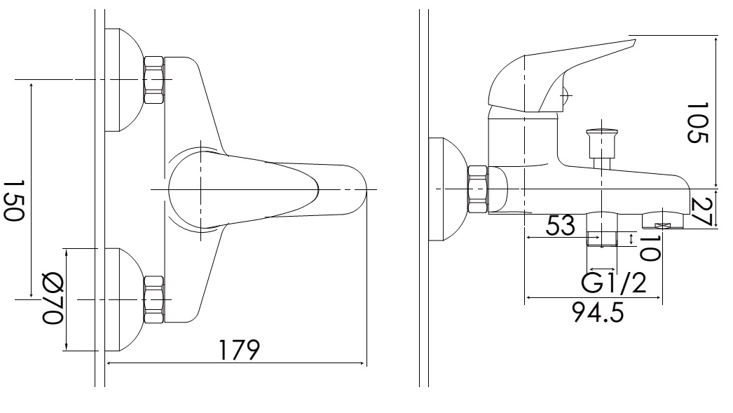 Wannenfüll- und Brause-Einhandbatterie AqvaBasic II - S-Anschlüsse mit Rosetten - automatische Umstellung - eigensicher - Kartusche mit keramischen Dichtscheiben - Heisswassersperre - Wassermengendurchflussregulierung - P-IX 18225/ICB - chrom Wannenfüll- und Brause-Einhandbatterie AqvaBasic II - S-Anschlüsse mit Rosetten - automatische Umstellung - eigensicher - Kartusche mit keramischen Dichtscheiben - Heisswassersperre - Wassermengendurchflussregulierung - P-IX 18225/ICB - chrom