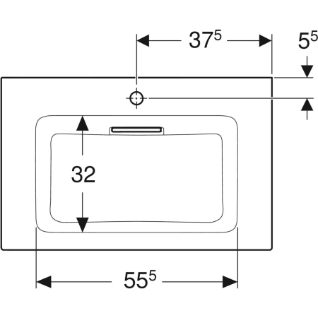 Schrankwaschtisch „One“ mit horizontalem Ablauf 75 × 48 cm in weiß alpin mit KeraTect® Schrankwaschtisch „One“ mit horizontalem Ablauf 75 × 48 cm in weiß alpin mit KeraTect®