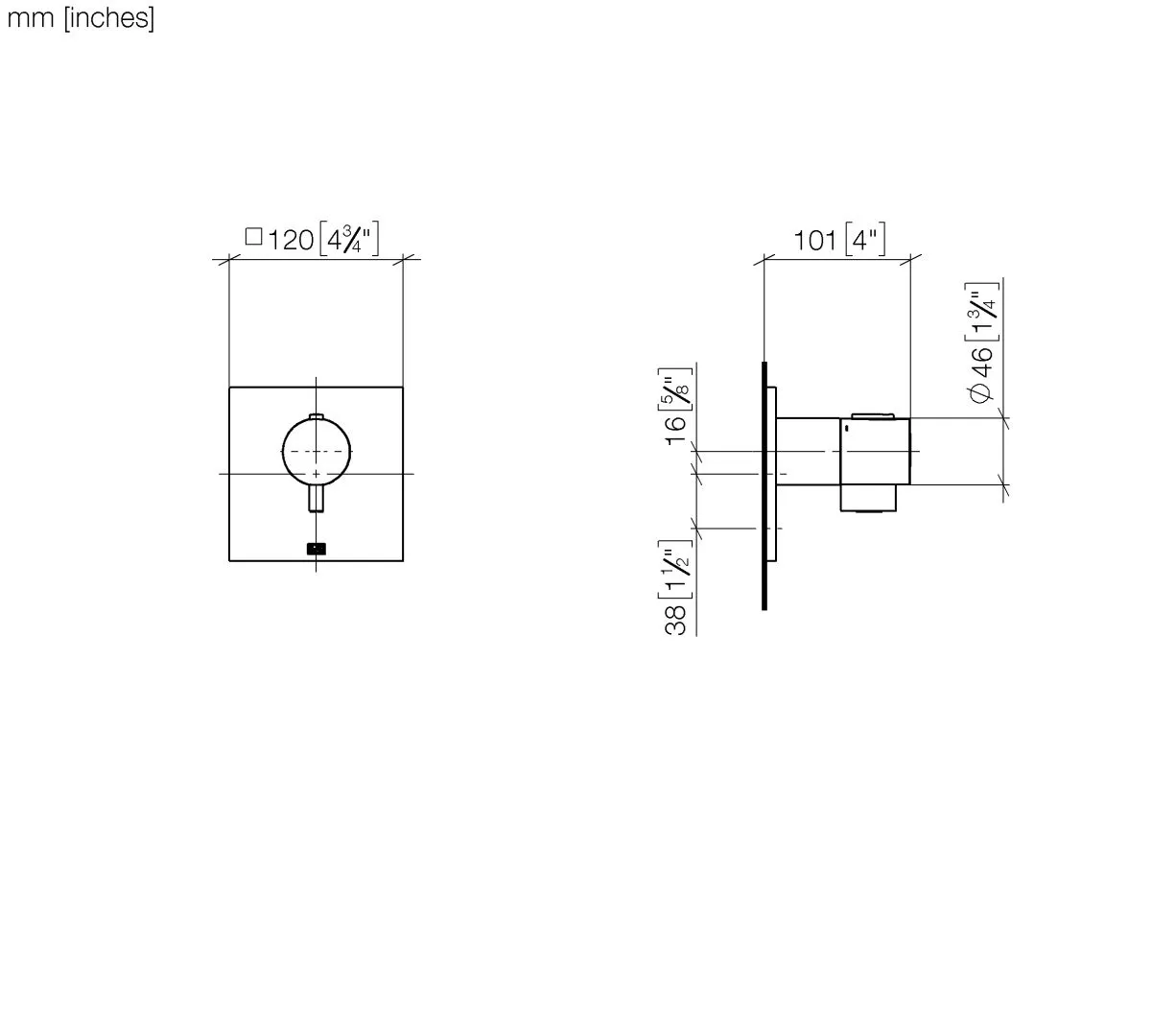 Dornbracht xTOOL UP-Thermostat ohne Mengenregulierung 3/4" - Chrom