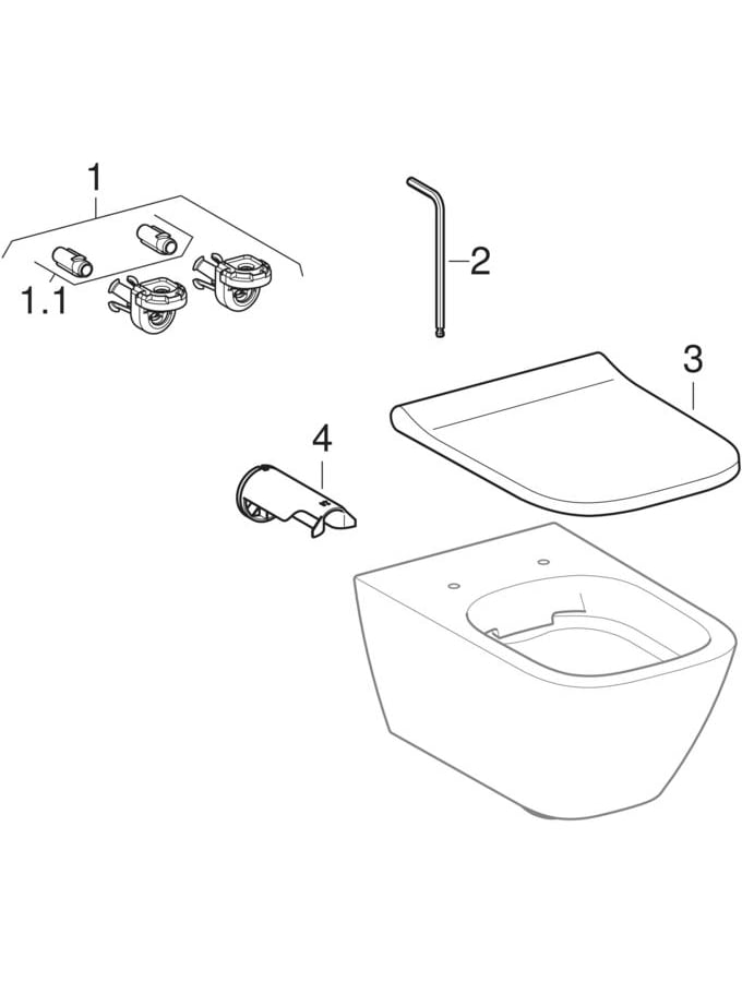 Wand-Tiefspül-WC „Smyle Square“ geschlossene Form 35 × 33 × 54 cm ohne Spülrand