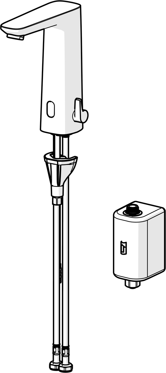 Hansa Waschtischarmatur, elektronisch „Electra“ Ausladung 118 mm in Chrom Hansa Waschtischarmatur, elektronisch „Electra“ Ausladung 118 mm in Chrom