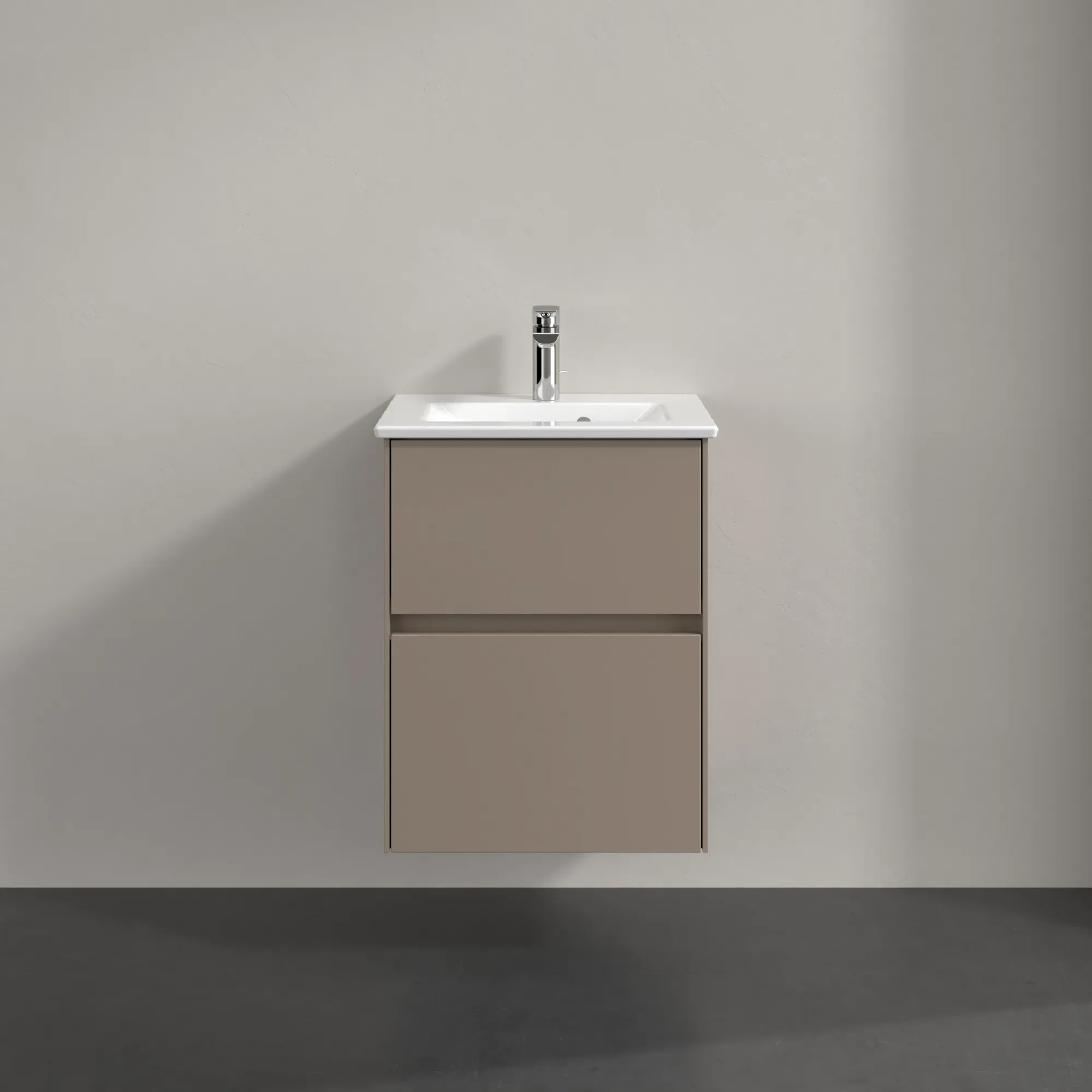 Villeroy & Boch Waschtischunterschrank „Collaro“ 472 × 610 × 404 mm Taupe, ohne Beleuchtung, für Becken mittig