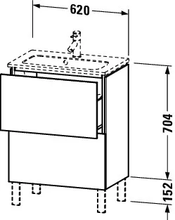 Duravit Waschtischunterschrank bodenstehend „L-Cube“ 62 × 70,4 × 39,1 cm