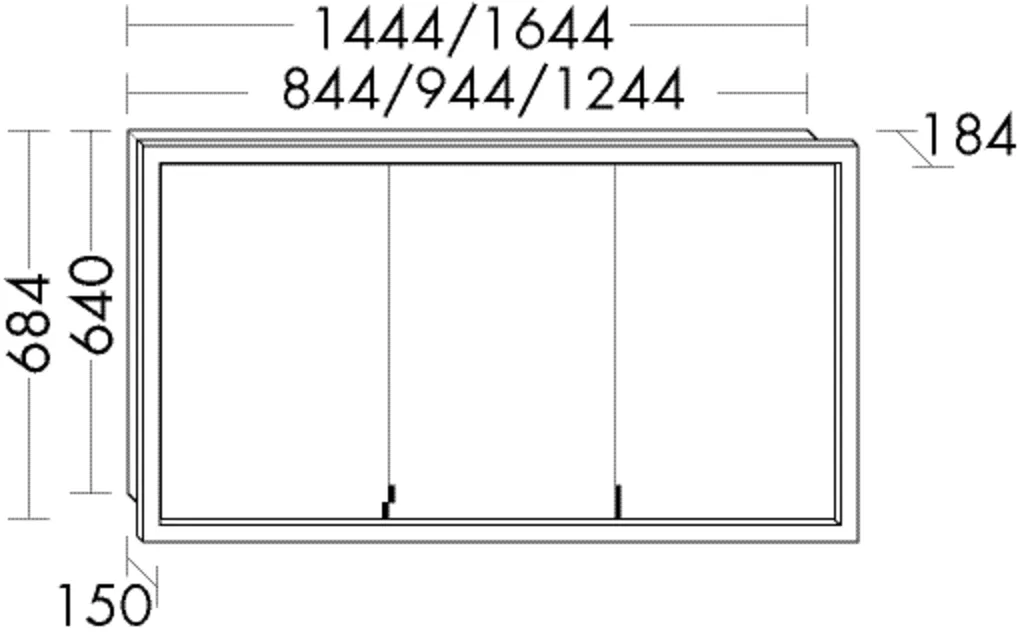 Spiegelschrank Sys30 von burgbad - Anthrazitgrau, 844 mm breit, 684 mm hoch, 184 mm tief, mit LED-Beleuchtung und 2 Spiegelflächen Spiegelschrank Sys30 von burgbad - Anthrazitgrau, 844 mm breit, 684 mm hoch, 184 mm tief, mit LED-Beleuchtung und 2 Spiegelflächen