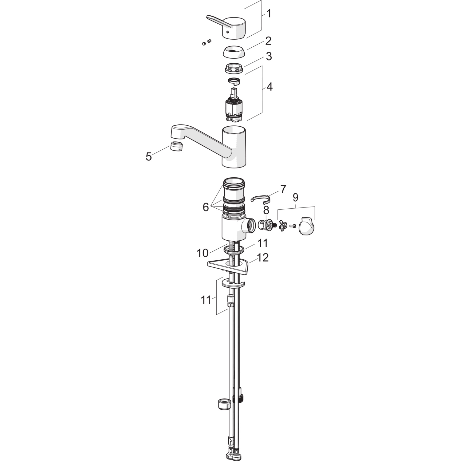 Hansa Einhand-Küchenarmatur „Primo“ Ausladung 210 mm in chrom Hansa Einhand-Küchenarmatur „Primo“ Ausladung 210 mm in chrom