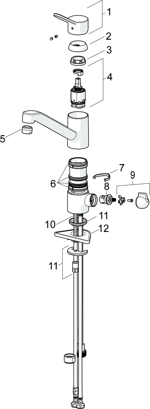 HansaPRIMO Einhebelmischer Küchenarmatur mit Spülmaschinenventil 4950, Ausladung 210 mm, DN15, Chrom