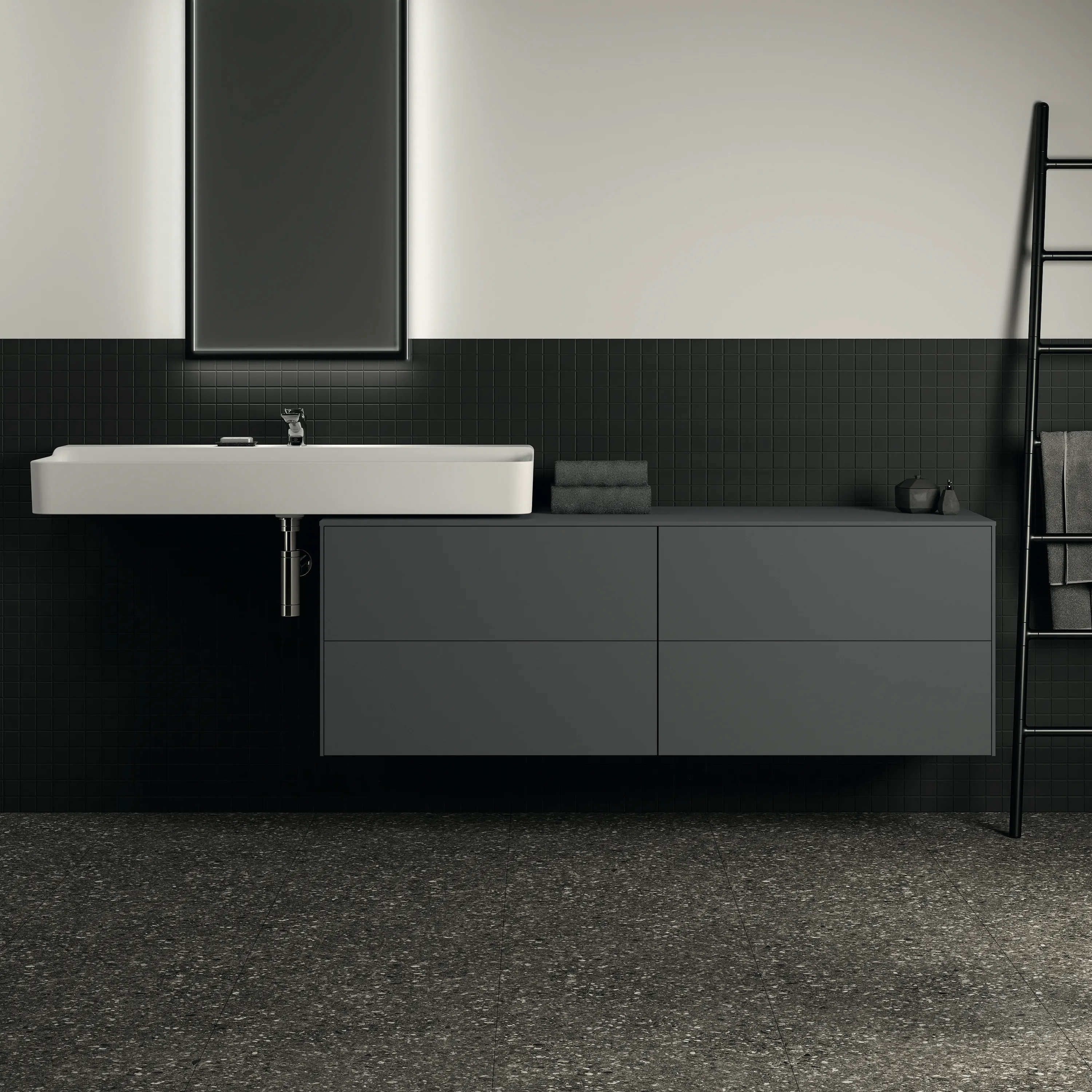 Ideal Standard Waschtischunterschrank Conca, 4 Auszüge, Anthrazit Ideal Standard Waschtischunterschrank Conca, 4 Auszüge, Anthrazit
