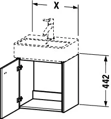 Duravit Waschtischunterschrank wandhängend „Brioso“ 43,4 × 44,2 × 33,9 cm in Eiche Schwarz