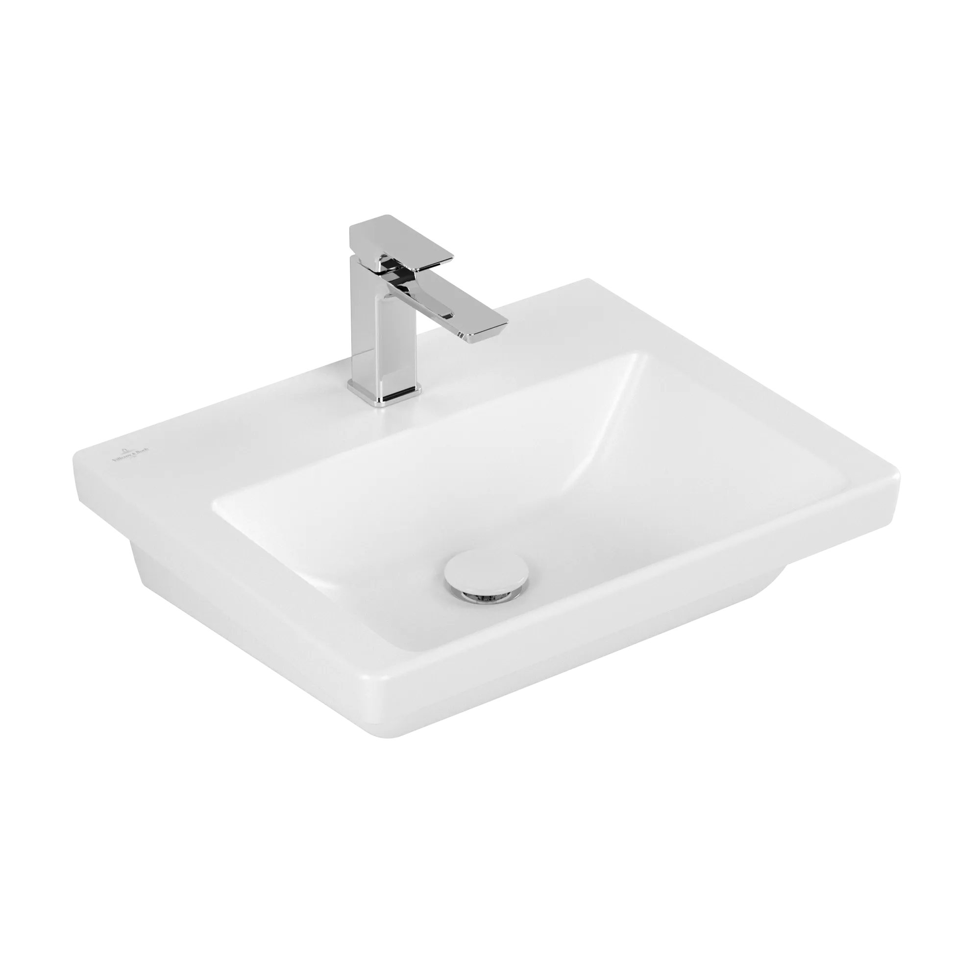 Villeroy & Boch Wandwaschtisch „Subway 3.0“ 550 × 440 × 165 mm, ohne Hahnlochbohrung, Hahnlochposition mittig in Stone White Villeroy & Boch Wandwaschtisch „Subway 3.0“ 550 × 440 × 165 mm, ohne Hahnlochbohrung, Hahnlochposition mittig in Stone White