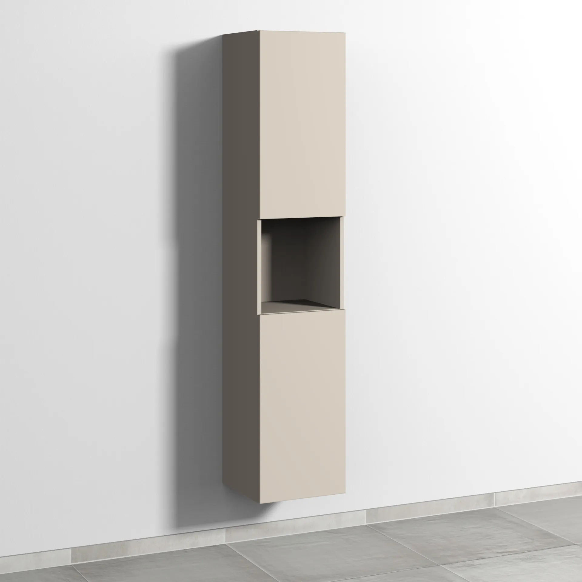 Sanipa Hochschrank „3way“ 350 × 1700 × 345 mm Anschlag rechts, in Kaschmir (matt), Anschlag rechts