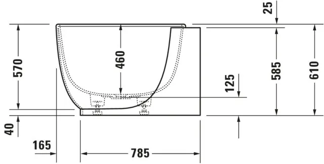 Duravit Badewanne „Luv“ vorwand oval 185 × 95 cm, links