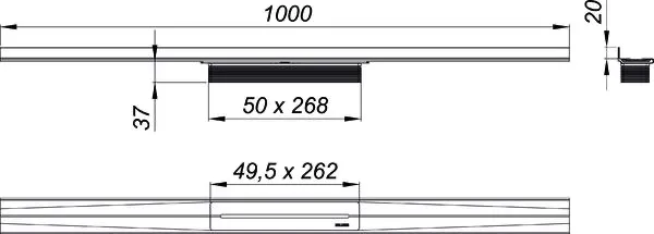Duschrinne CeraWall Pure, 1000 mm