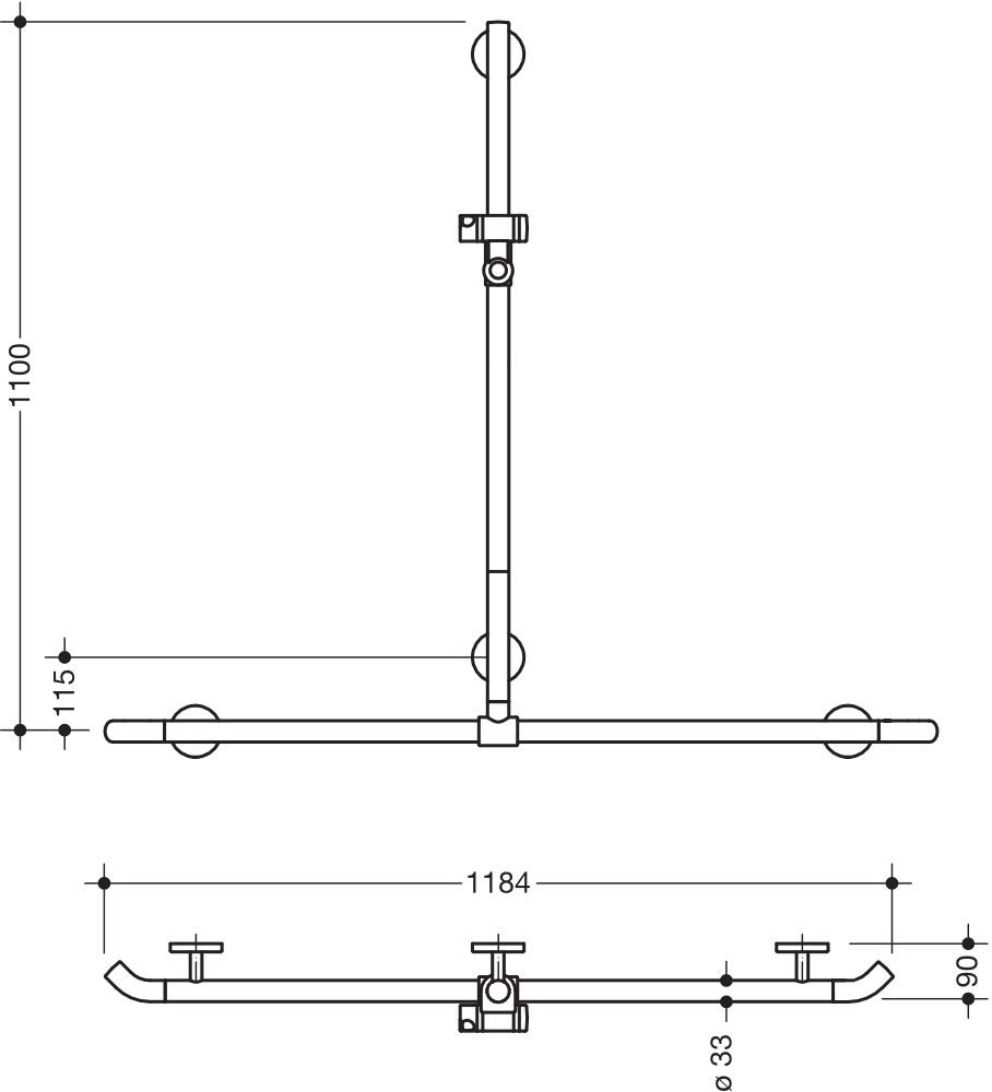 HEWI Haltegriff „System 800K“ in Rubinrot