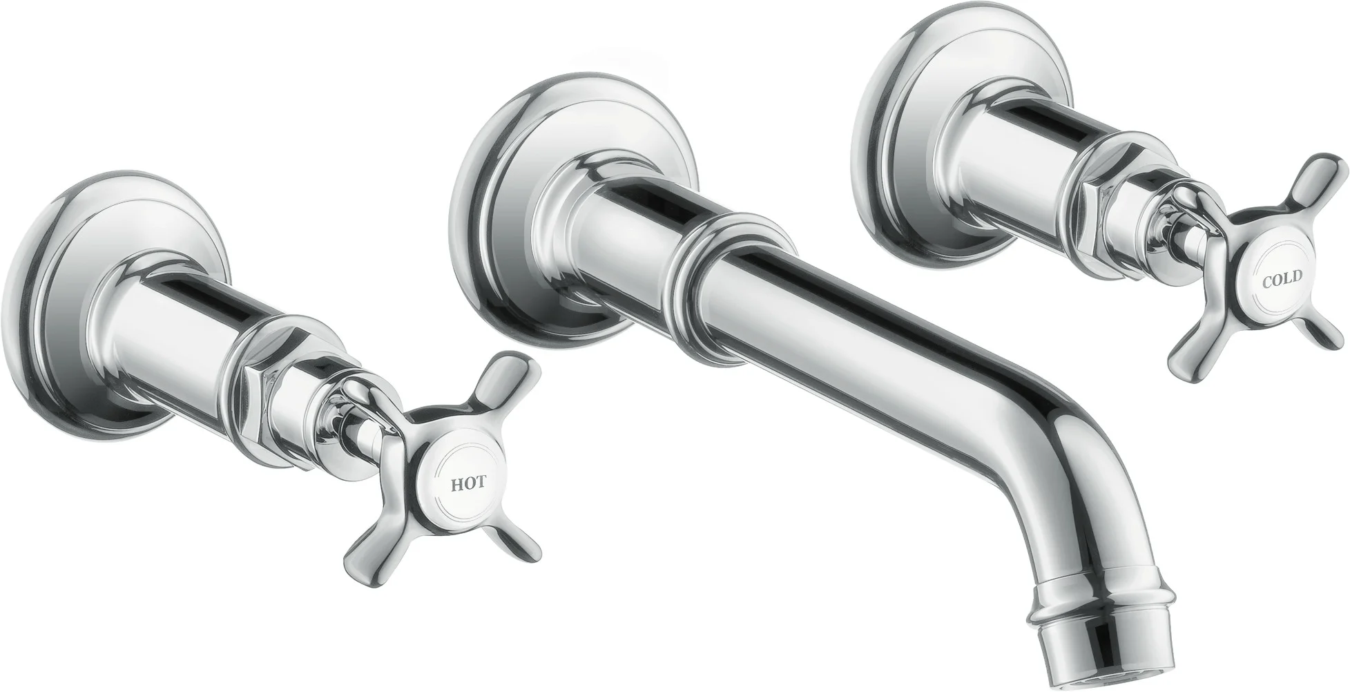 Hansgrohe AXOR Montreux 3-Loch Waschtischarmatur Unterputz, Chrom, Ausladung 225 mm, Kreuzgriff, Normalstrahl Hansgrohe AXOR Montreux 3-Loch Waschtischarmatur Unterputz, Chrom, Ausladung 225 mm, Kreuzgriff, Normalstrahl