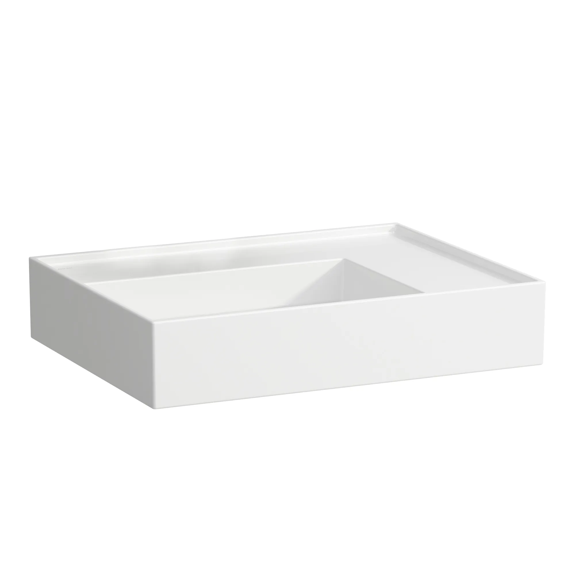 Waschtisch Kartell • 460x600x150 1 Hahnloch ohne Überlauf Ablage rechts weiß Waschtisch Kartell • 460x600x150 1 Hahnloch ohne Überlauf Ablage rechts weiß