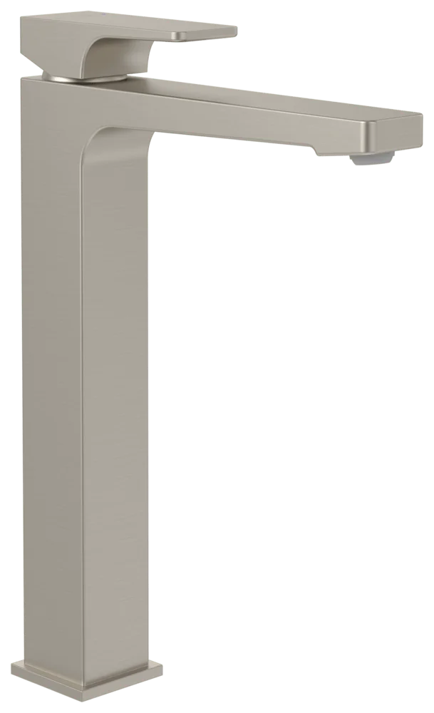 Villeroy & Boch Architectura Square Einhebel-Waschtischarmatur erhöhter Montage, Brushed Nickel Matt, 306 mm Höhe, 50 x 211 mm Maße