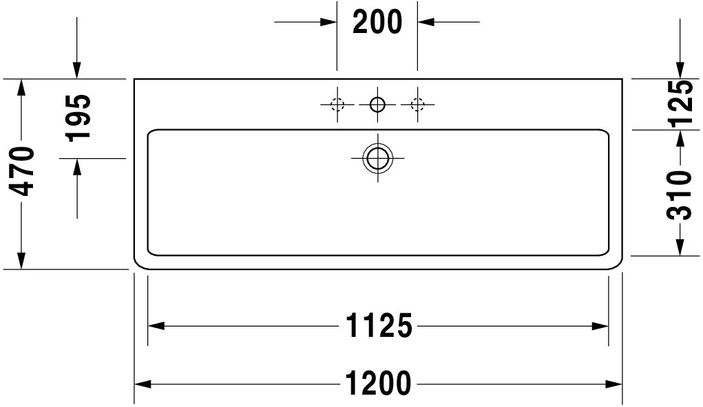 Wandwaschtisch „Vero“, mit Überlauf, Hahnlochposition mittig Wandwaschtisch „Vero“, mit Überlauf, Hahnlochposition mittig