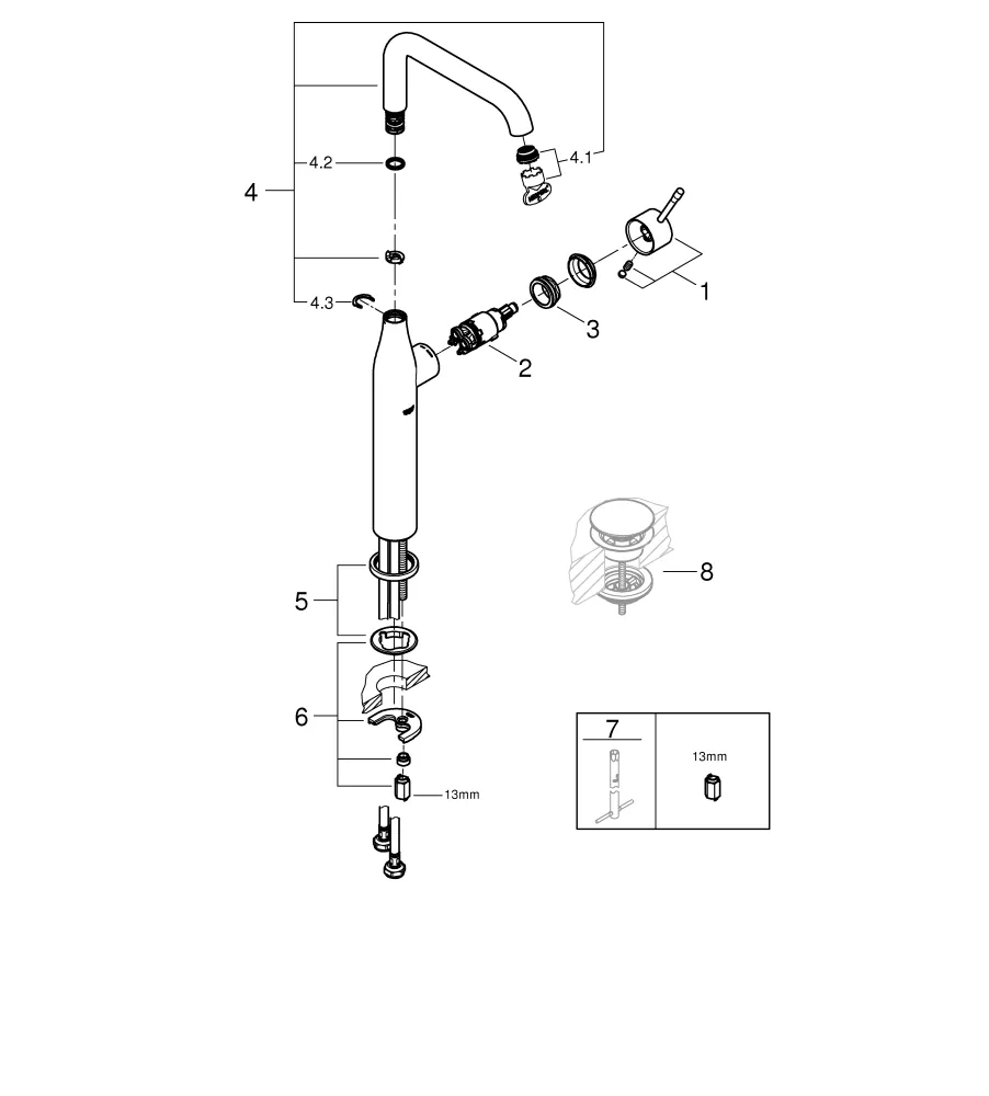 Grohe Essence Einhand-Waschtischbatterie, ½ XL-Size, Einlochmontage für freistehende Waschschüsseln, glatter Körper, Professional Edition, chrom Grohe Essence Einhand-Waschtischbatterie, ½ XL-Size, Einlochmontage für freistehende Waschschüsseln, glatter Körper, Professional Edition, chrom