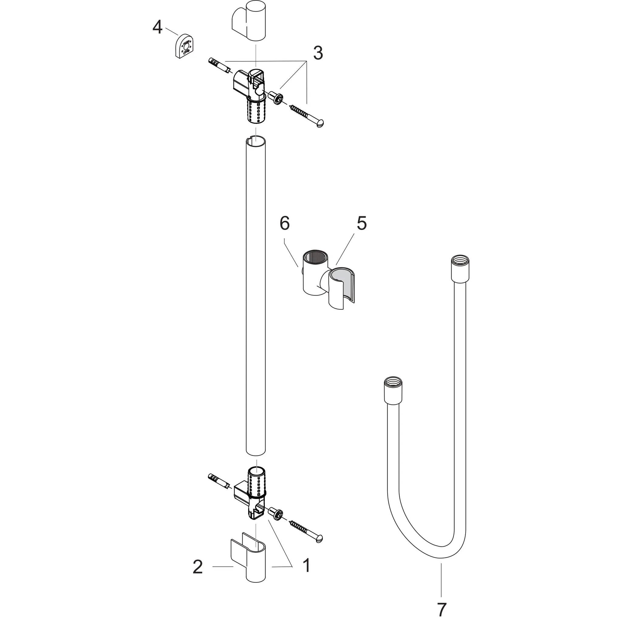 Brausenstange Axor Starck chrom mit Schlauch Brausenstange Axor Starck chrom mit Schlauch