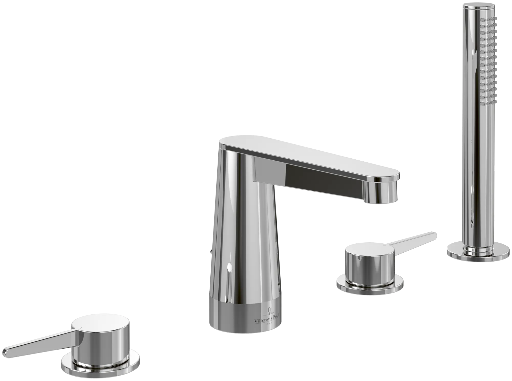 Zweihand-Wannenarmatur „Conum“ Ausladung 129 mm in Chrom Zweihand-Wannenarmatur „Conum“ Ausladung 129 mm in Chrom